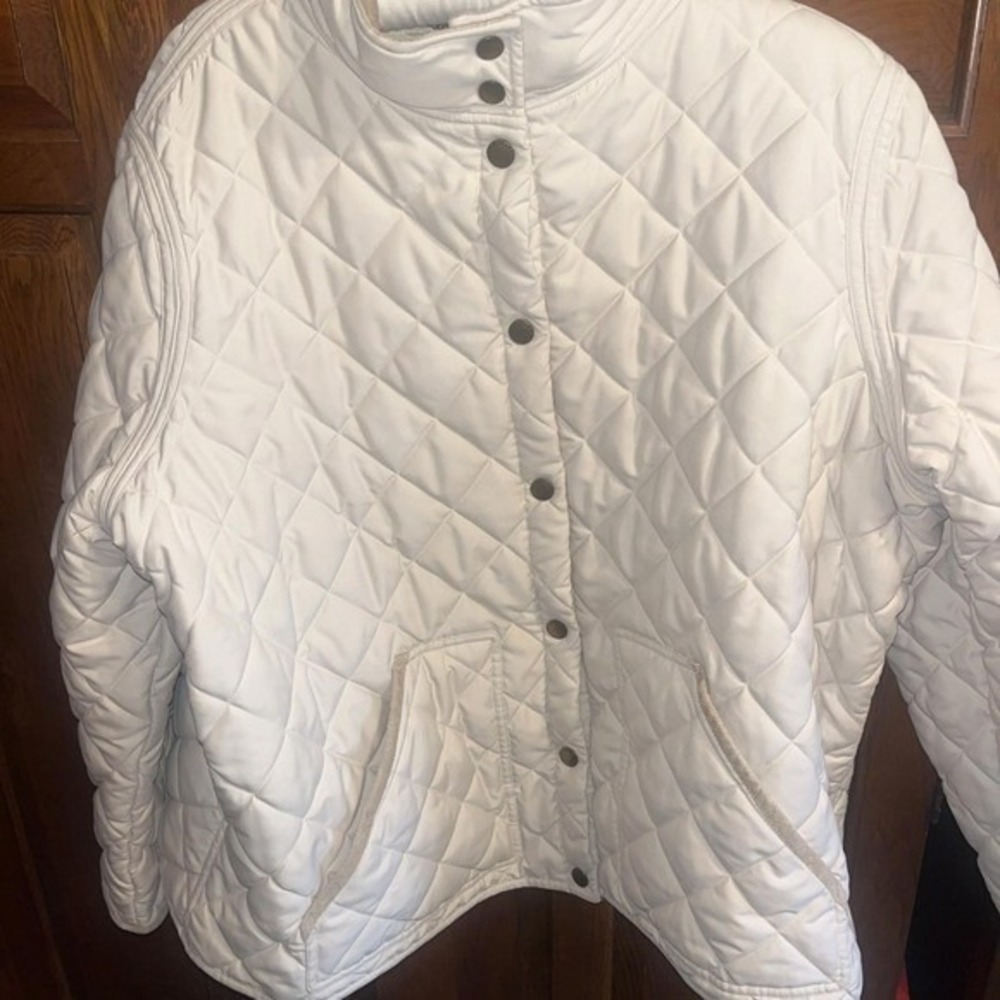 Rare Vintage Lauren Ralph Lauren‎ 3X Diamond Quilted Jacket Cream Colored